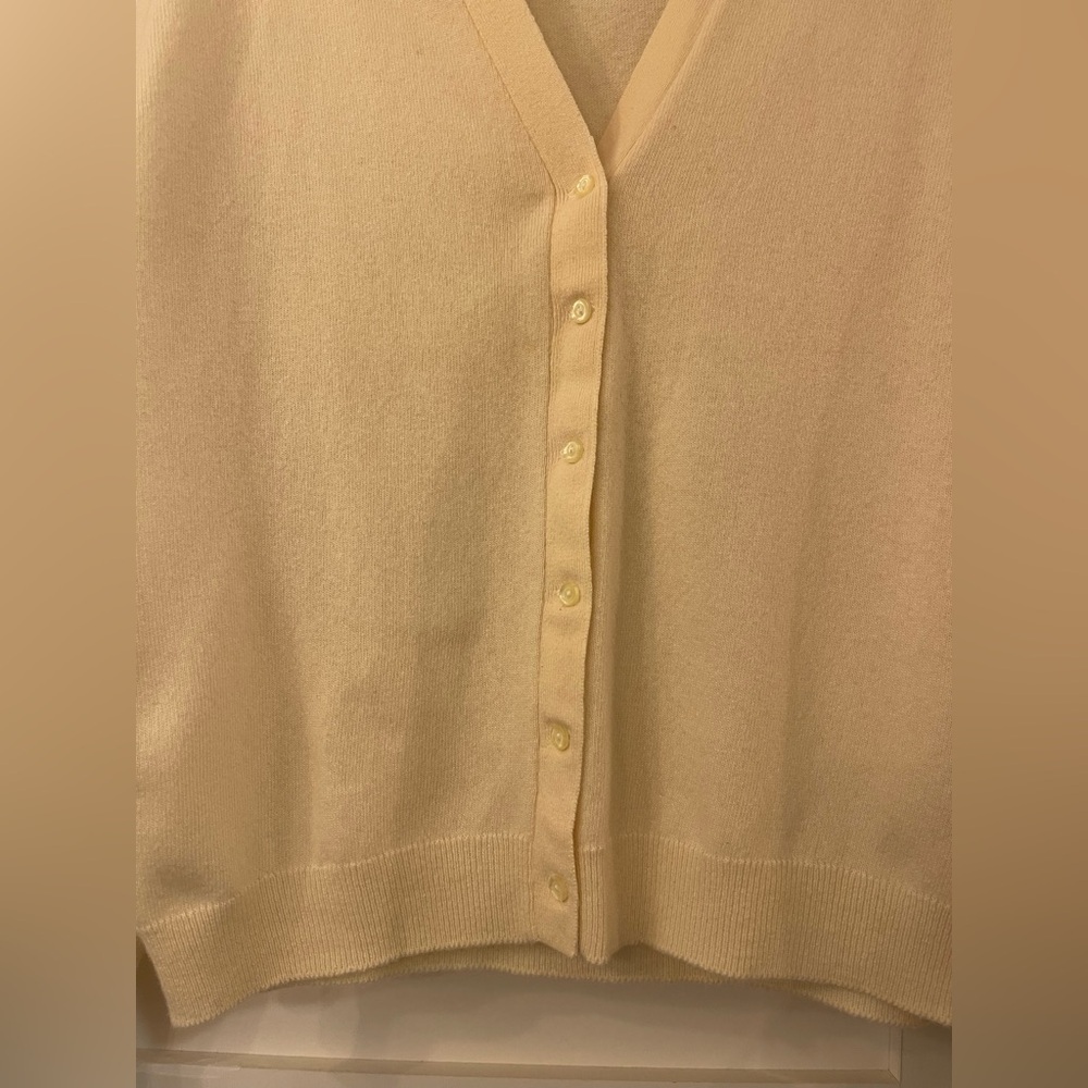 Vtg The Scotch House 100% Cashmere Cream Cardigan Sweater L Granny - Picture 4 of 7